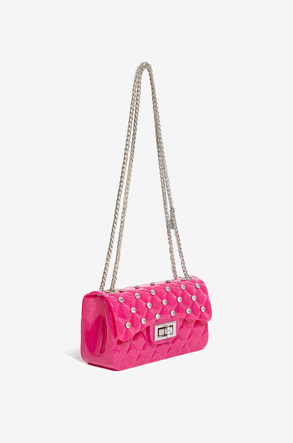 MONNALISA Embellished quilted shoulder bag for girls Girl DARK PINK 2