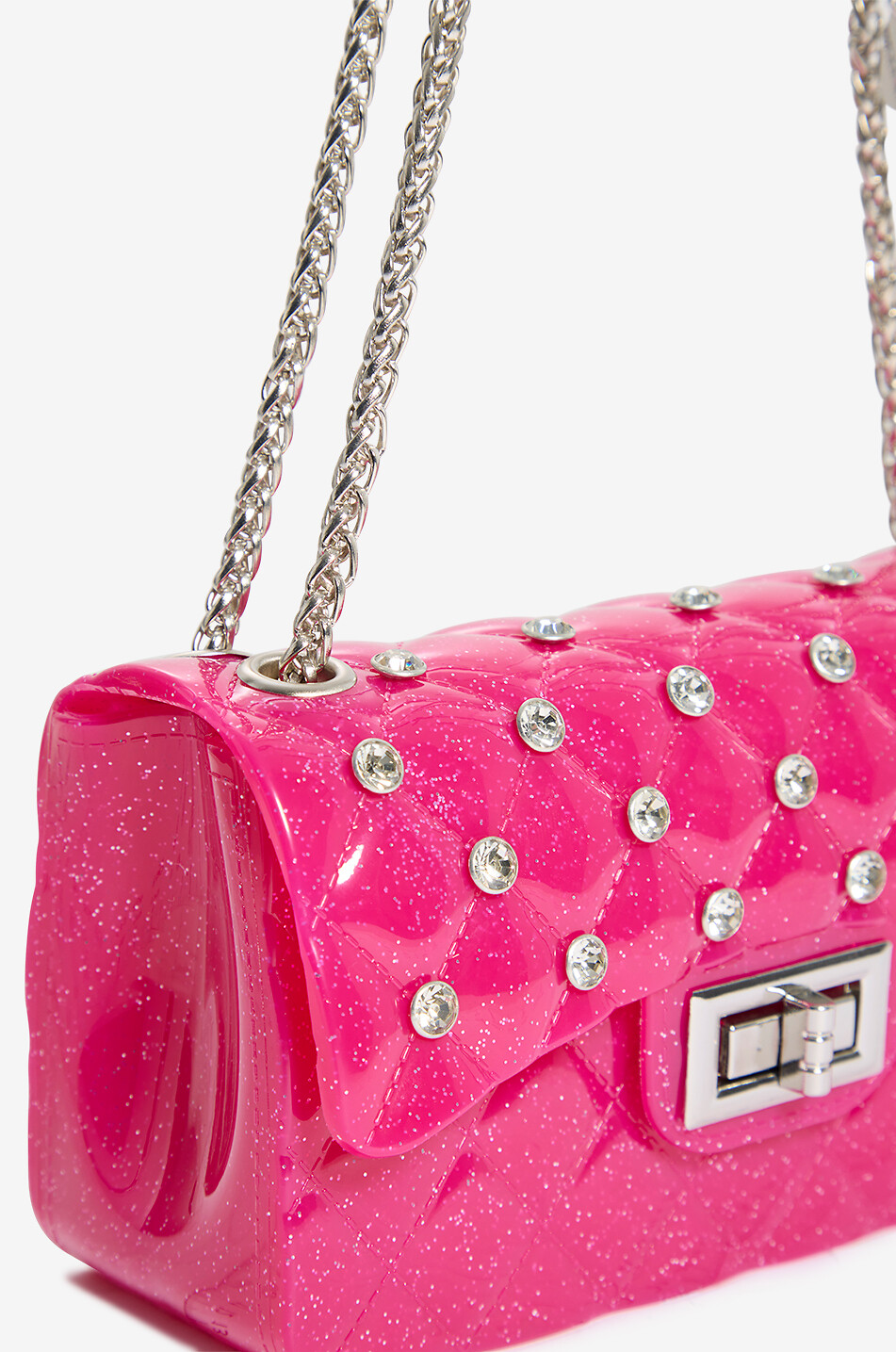 MONNALISA Embellished quilted shoulder bag for girls Girl DARK PINK 5