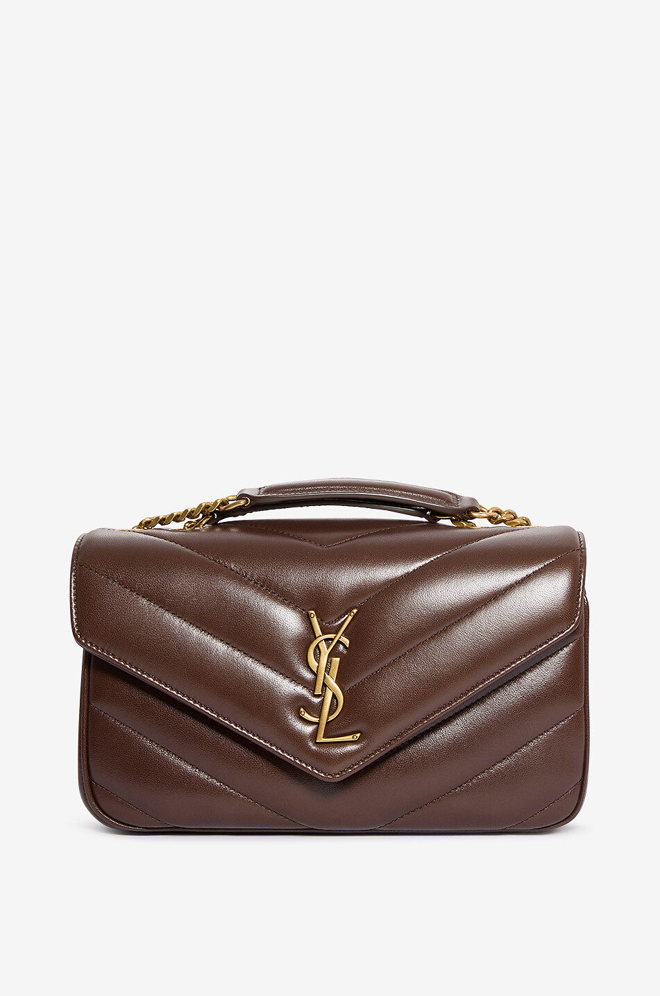 SAINT LAURENT PARIS Sac porté épaule en cuir d'agneau matelassé Loulou Small Femme BEIGE 1