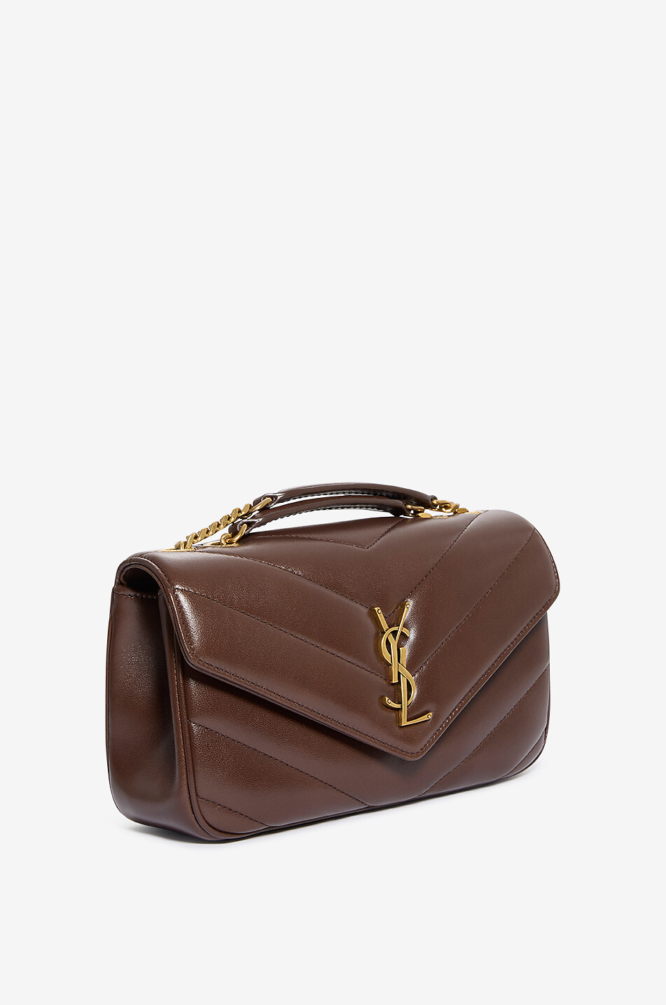 SAINT LAURENT PARIS Sac porté épaule en cuir d'agneau matelassé Loulou Small Femme BEIGE 2