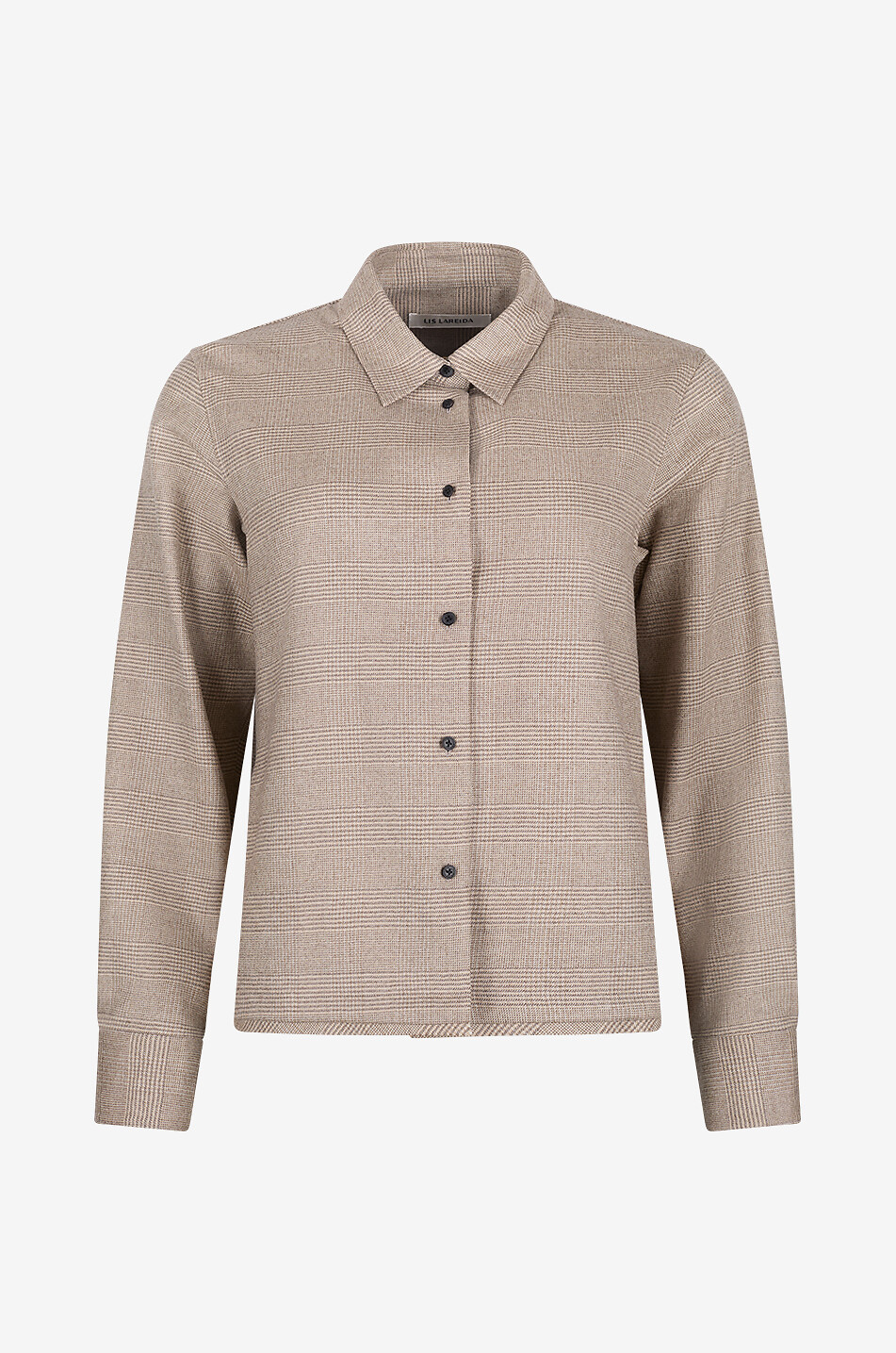 LIS LAREIDA Chemise à manches longues rayée en laine mélangée Elish Femme Beige moyen 1