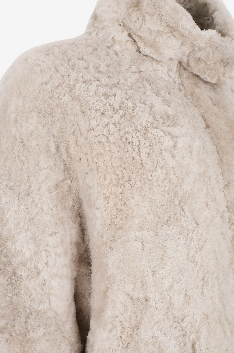 BRUNELLO CUCINELLI Kurze Jacke mit Stehkragen aus Lammfell Damen GRAU 3