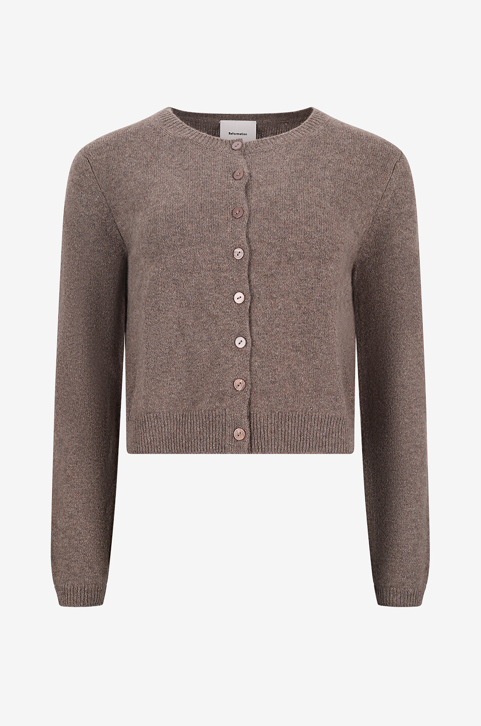 REFORMATION Cardigan bouttoné à col rond en cachemire mélangé Clara Femme GRIS 1