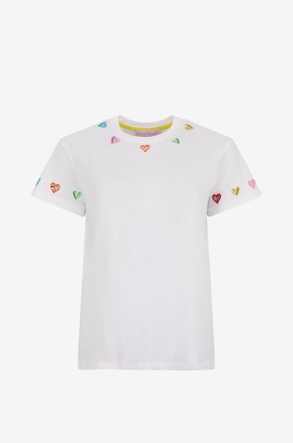 T-shirt à col rond à découpes en coton organique