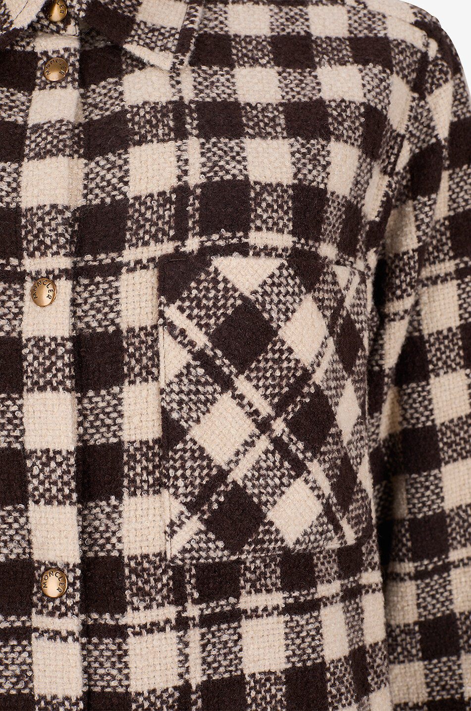 MONCLER Chemise à manches longues à carreaux en laine mélangée Femme MULTICOLORE 3
