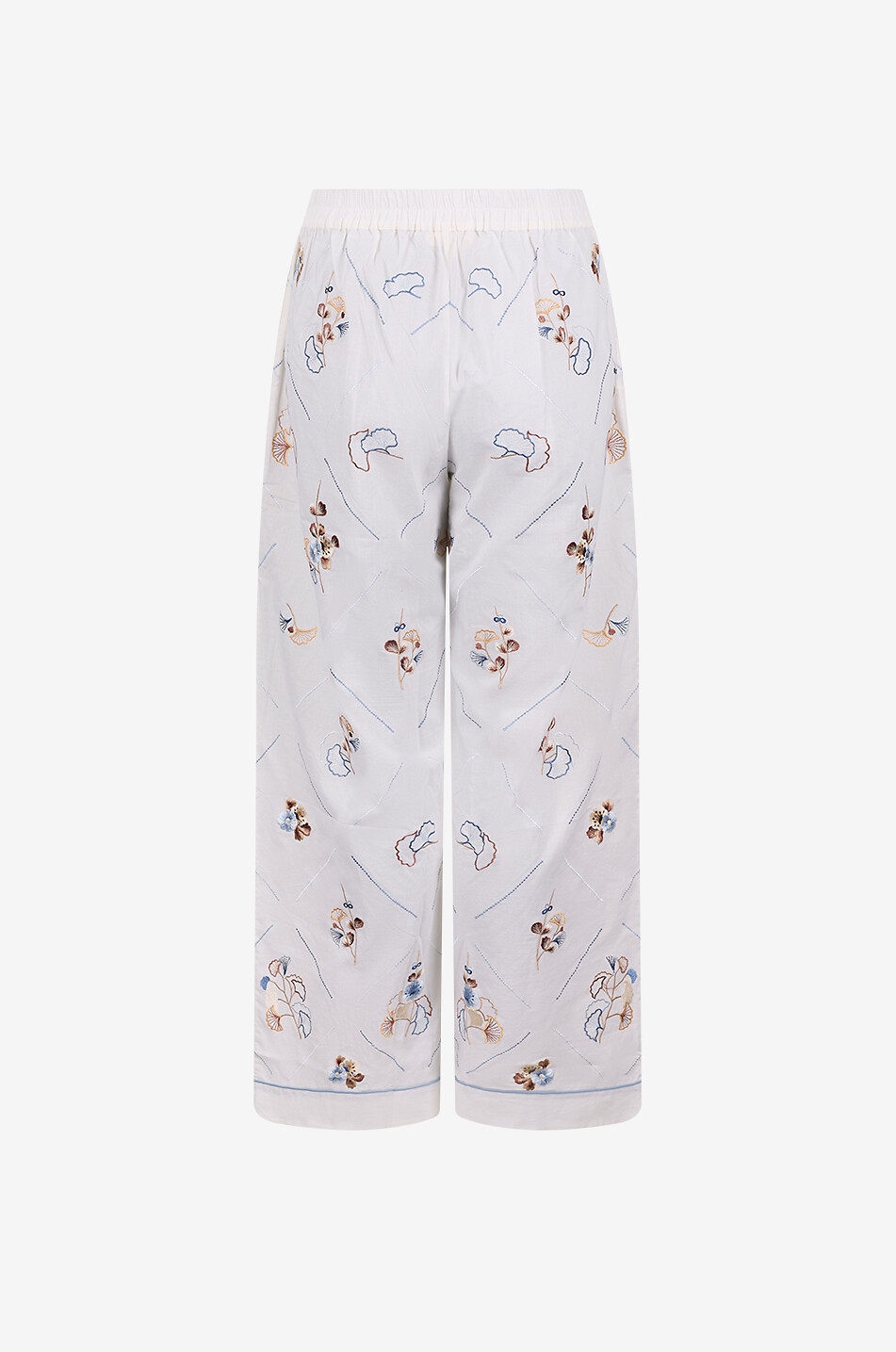 KARMA ON THE ROCKS Pyjama en coton brodé à motif floral Tokyo Femme BLANC CASSE 4
