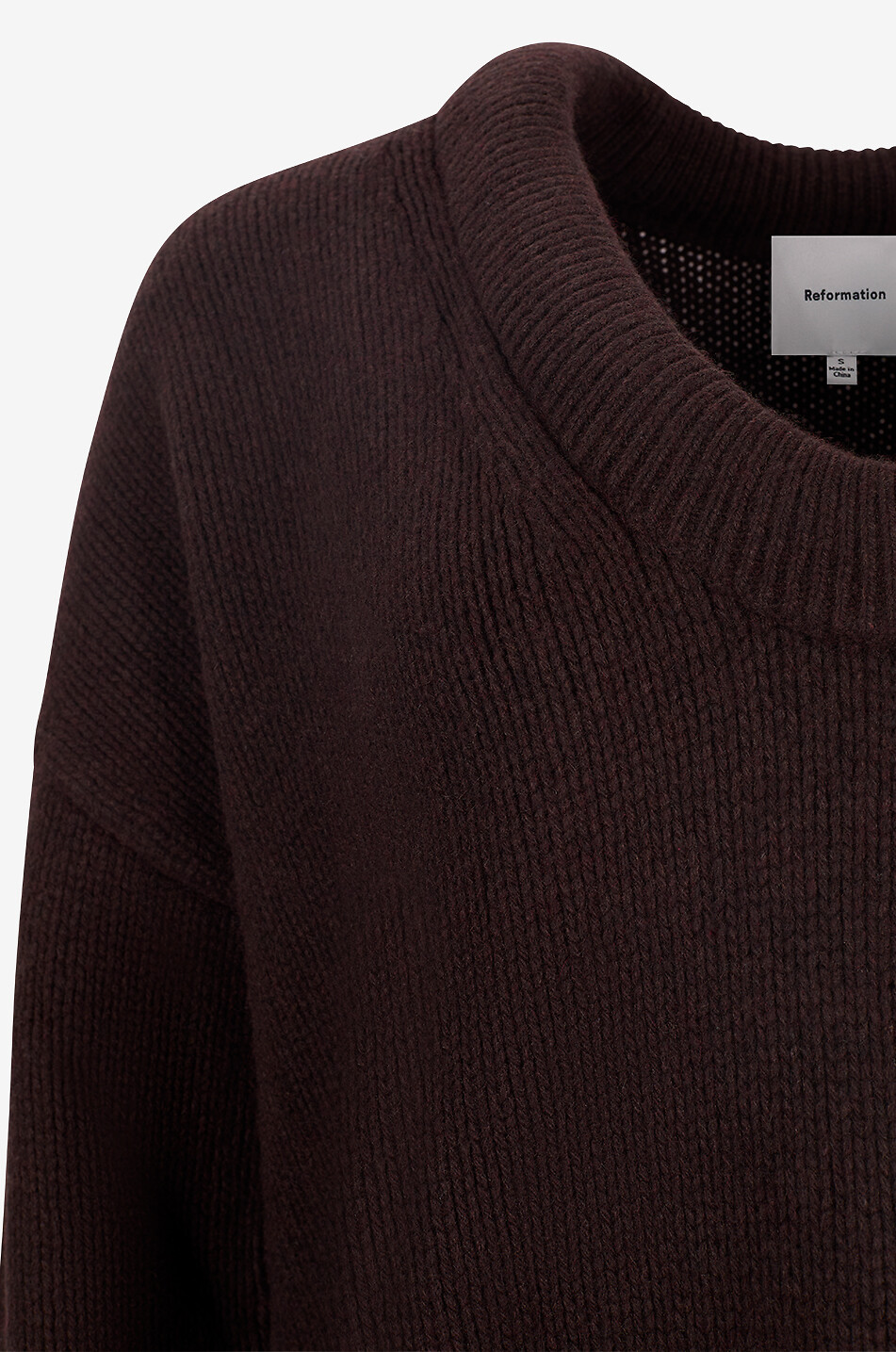 REFORMATION Oversize-Pullover mit Rundhalsausschnitt aus Kaschmirmischung Jonie Damen DUNKELBRAUN 7