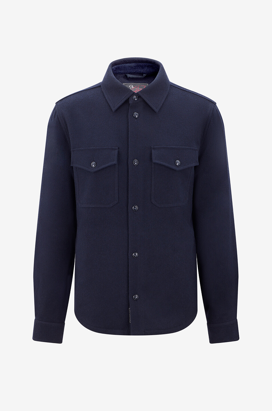 WOOLRICH Chemise à manches longues en flanelle de laine mélangée Homme BLEU FONCE 2