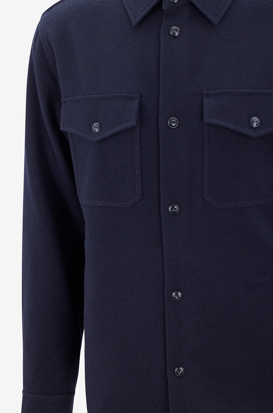 WOOLRICH Chemise à manches longues en flanelle de laine mélangée Homme BLEU FONCE 6