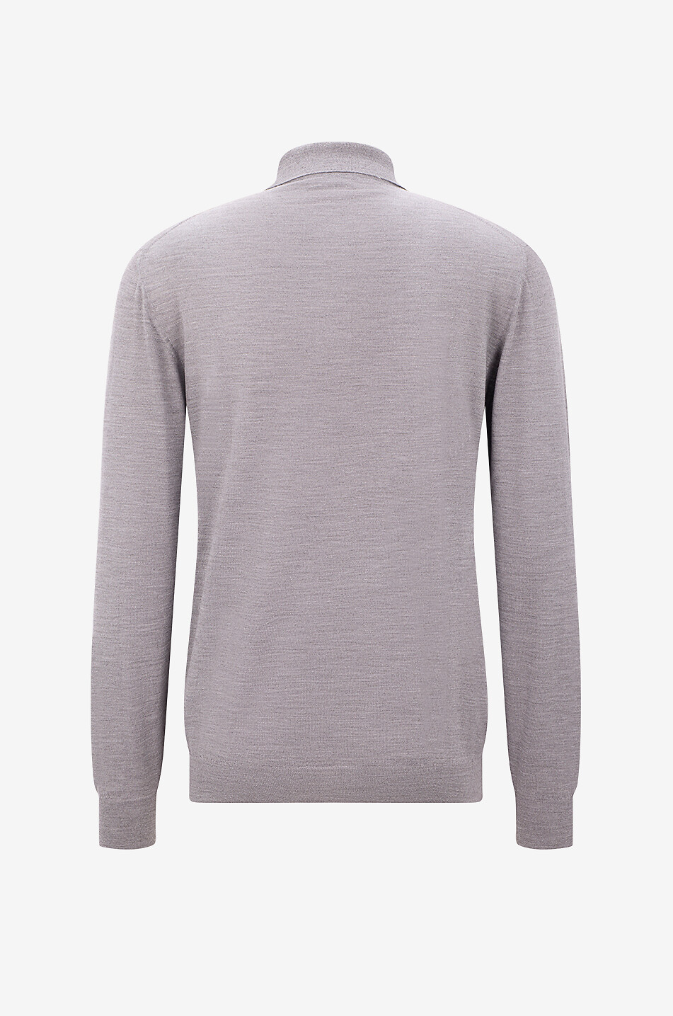 FEDELI Polo à manches longues en laine vierge Sportman ML Lana Homme MARRON 2