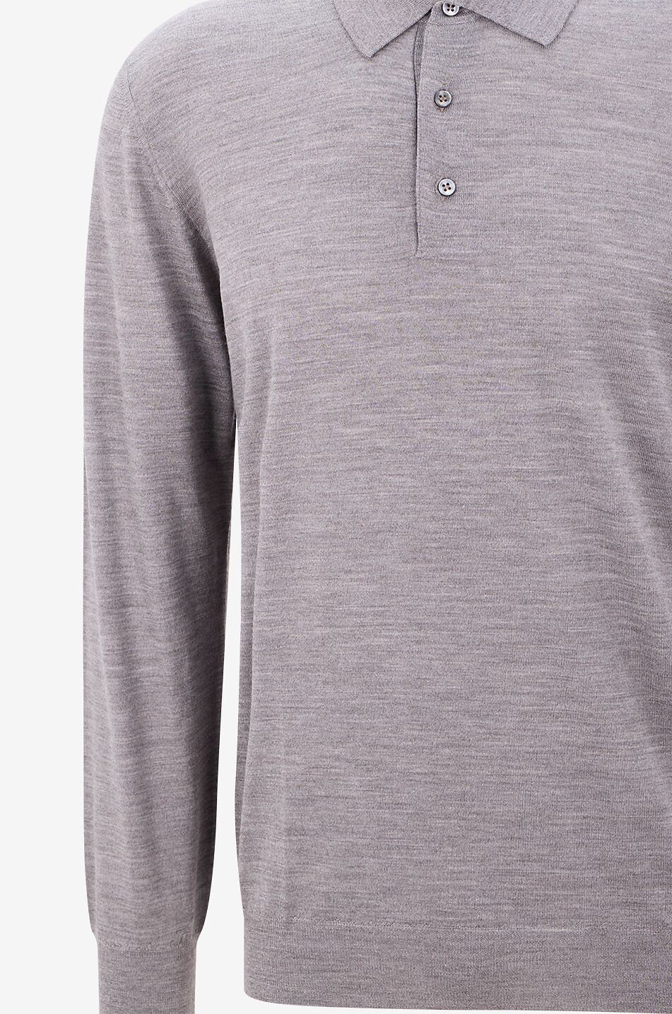 FEDELI Polo à manches longues en laine vierge Sportman ML Lana Homme MARRON 3
