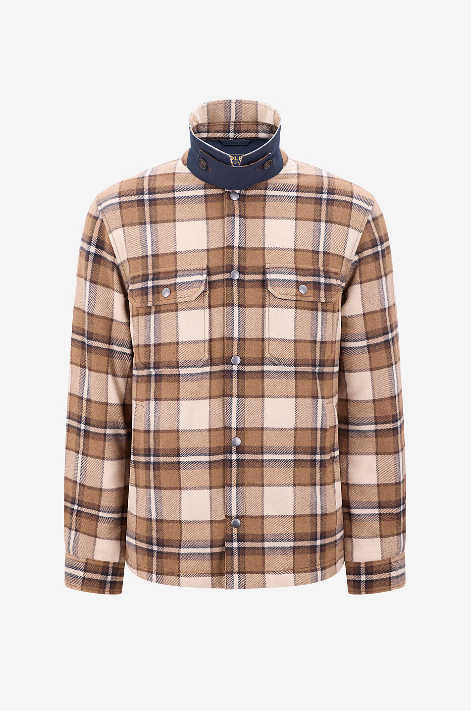 WOOLRICH Chemise à manches longues à carreaux en laine mélangée Homme MARRON 1