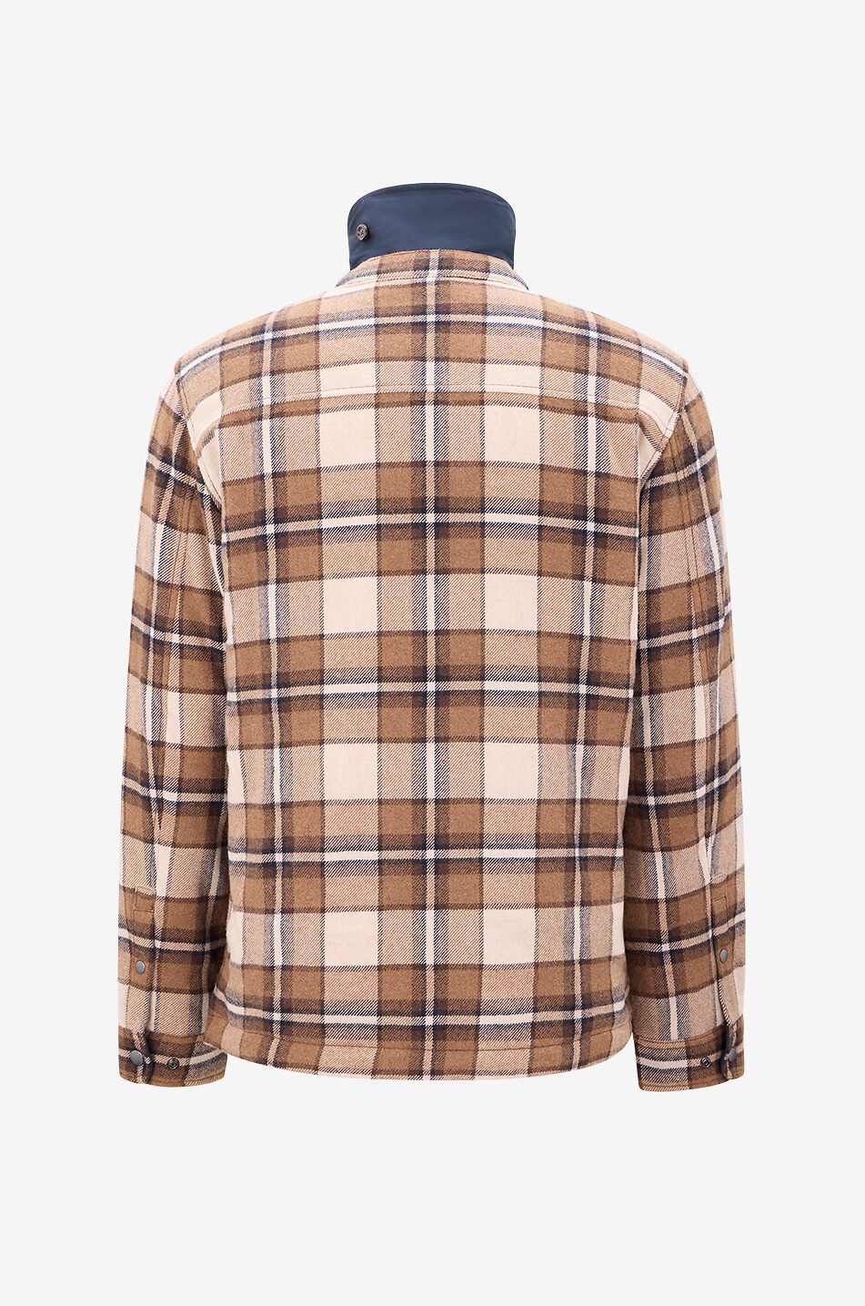 WOOLRICH Chemise à manches longues à carreaux en laine mélangée Homme MARRON 2