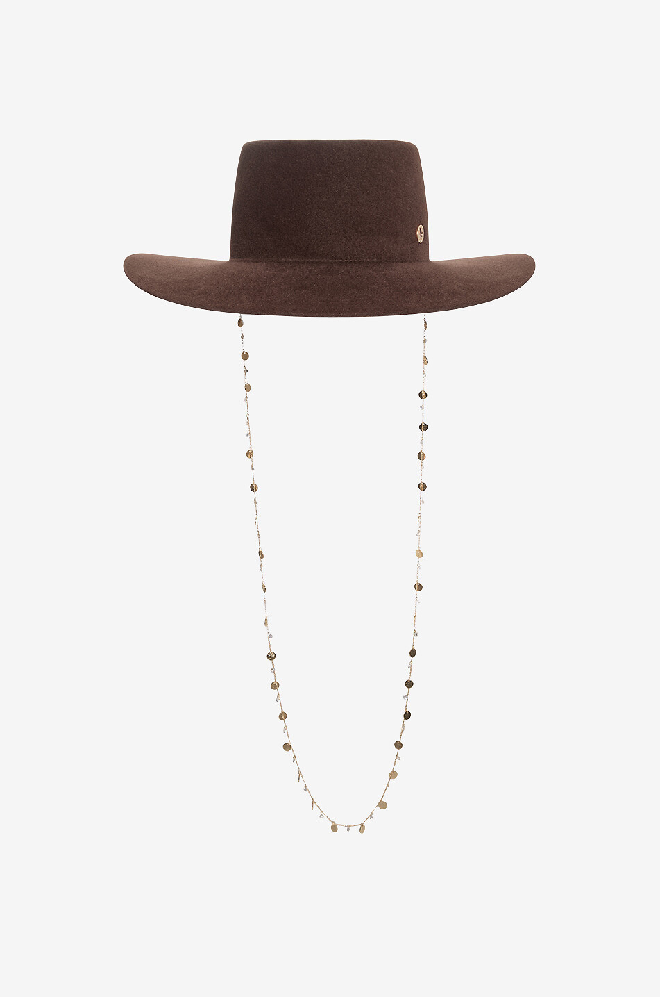 BY VANJA JOCIC Chapeau à large bord à ruban grosgrain Femme MARRON 1