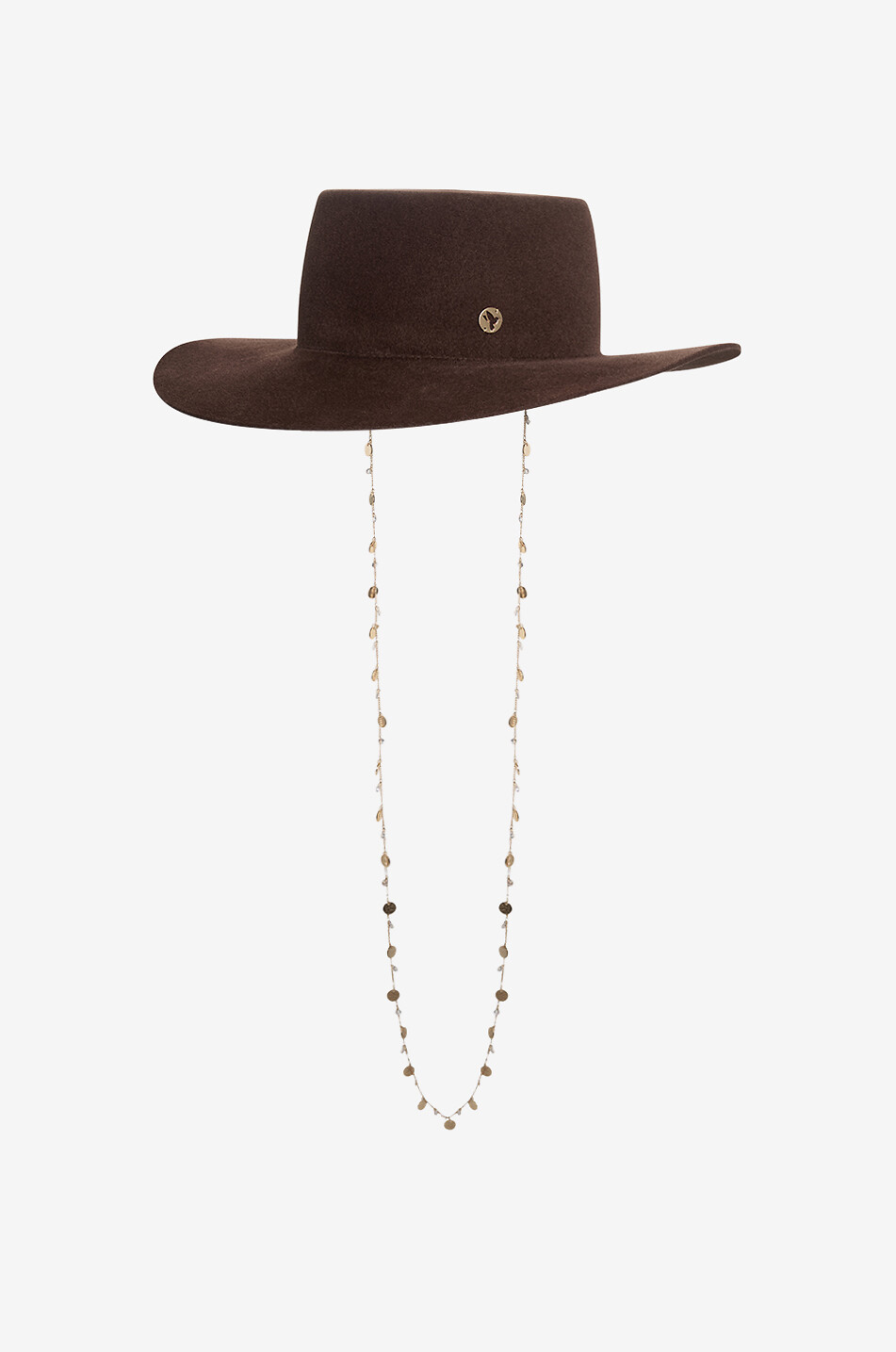BY VANJA JOCIC Chapeau à large bord à ruban grosgrain Femme MARRON 2