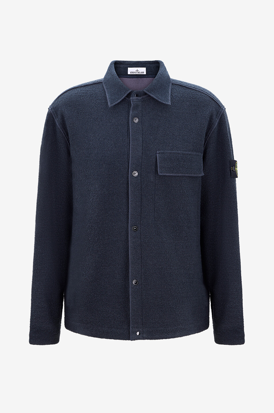 STONE ISLAND Chemise à manches longues en laine mélangée bouclette 1200034 Homme BLEU FONCE 1