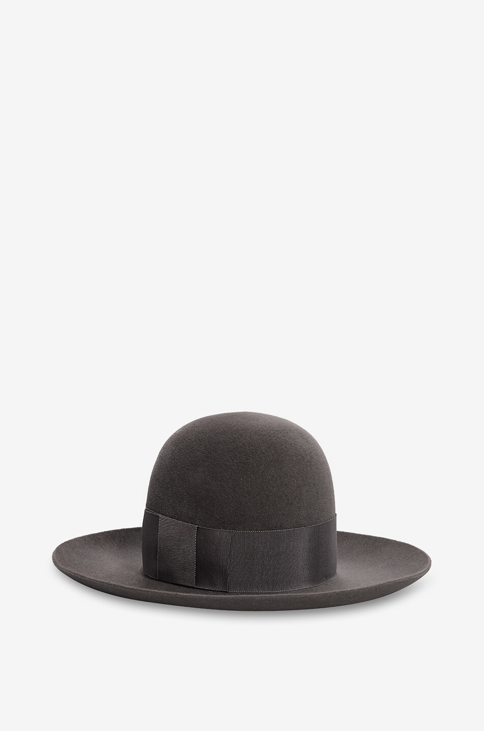 BY VANJA JOCIC Chapeau à large bord à ruban grosgrain Femme GRIS FONCÉ 2