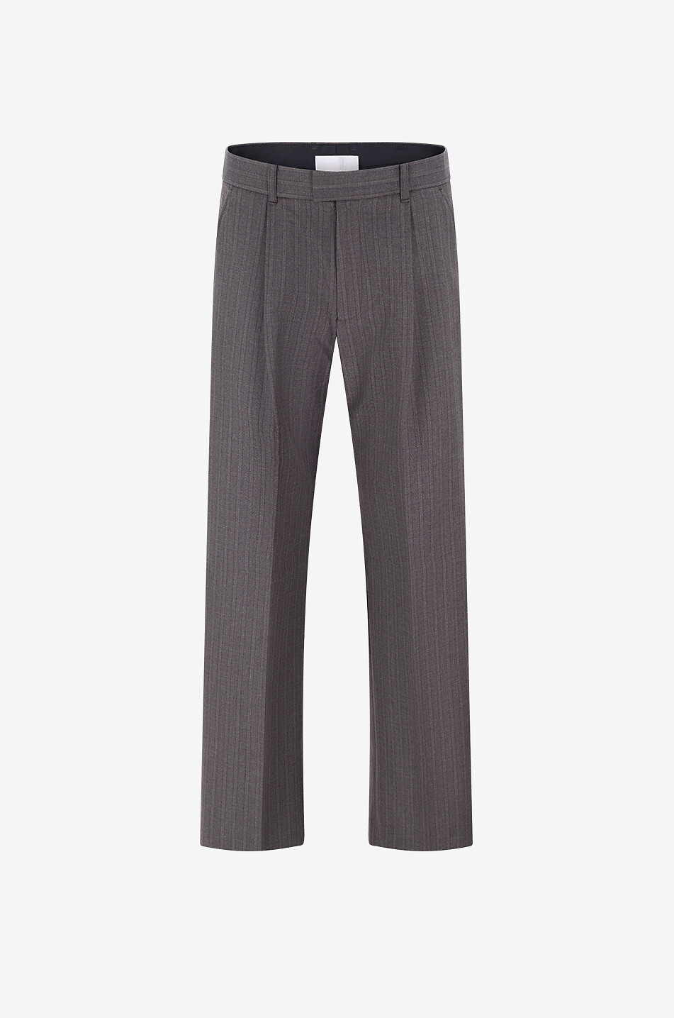 Bootcut pinstripe virgin wool and cotton trousers