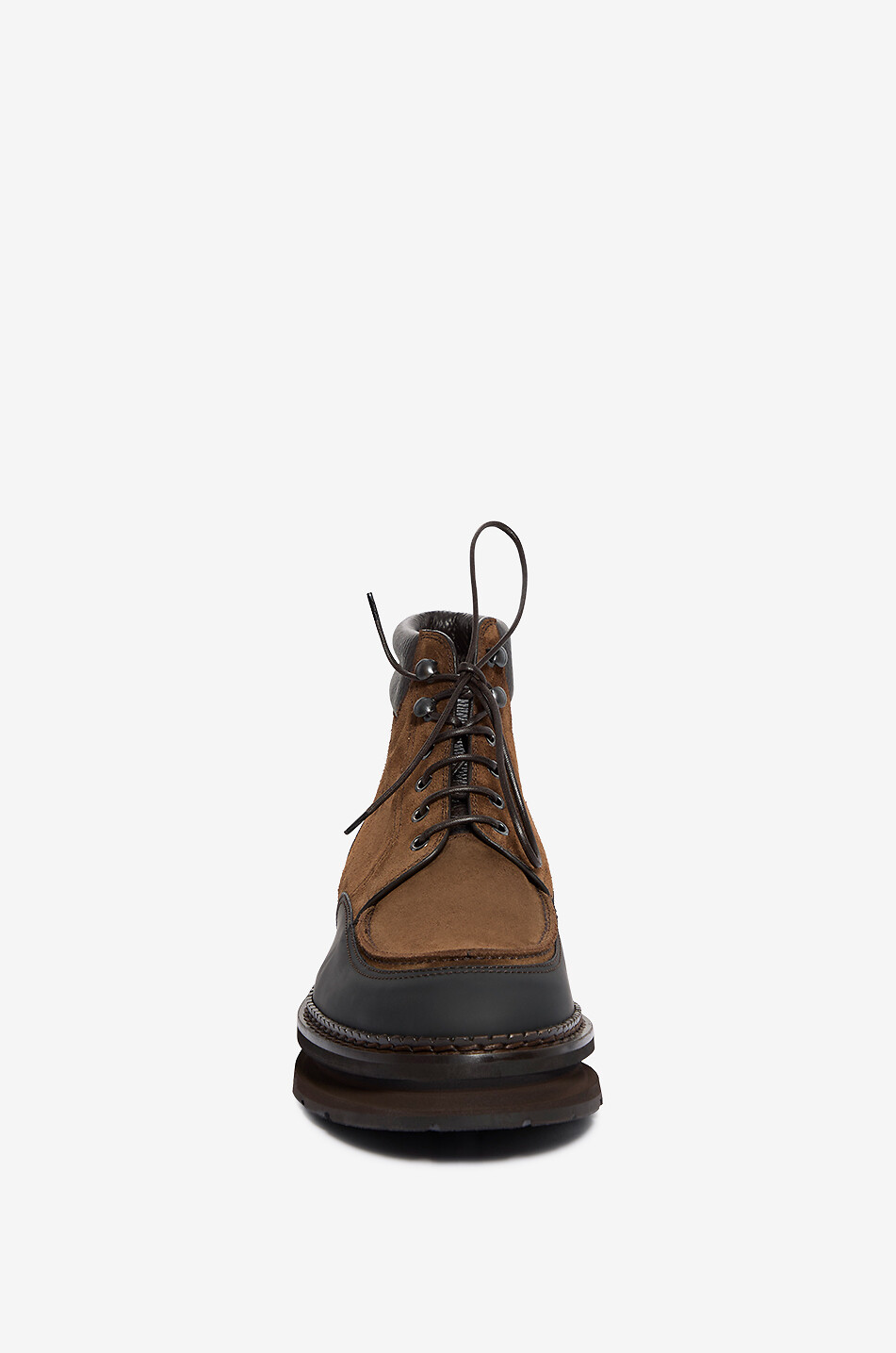 BARRETT Leather and suede lace-up ankle boots with Vibram sole Men MEDIUM BROWN 2