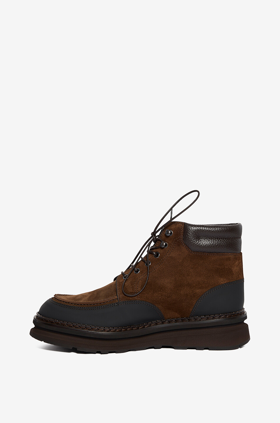 BARRETT Leather and suede lace-up ankle boots with Vibram sole Men MEDIUM BROWN 3