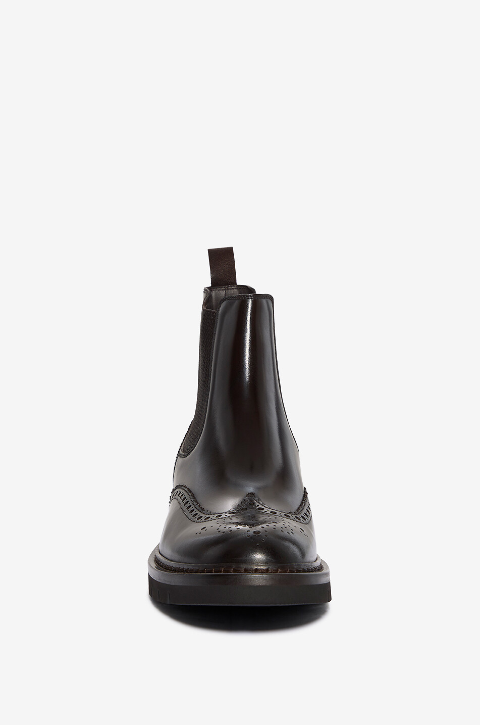 BARRETT Bottines chelsea en cuir lisse à détails richelieu Homme MARRON FONCÉ 2
