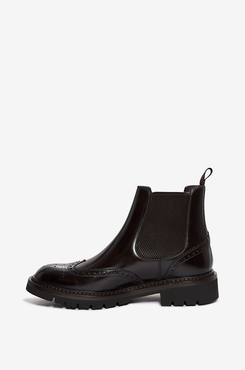 BARRETT Bottines chelsea en cuir lisse à détails richelieu Homme MARRON FONCÉ 3