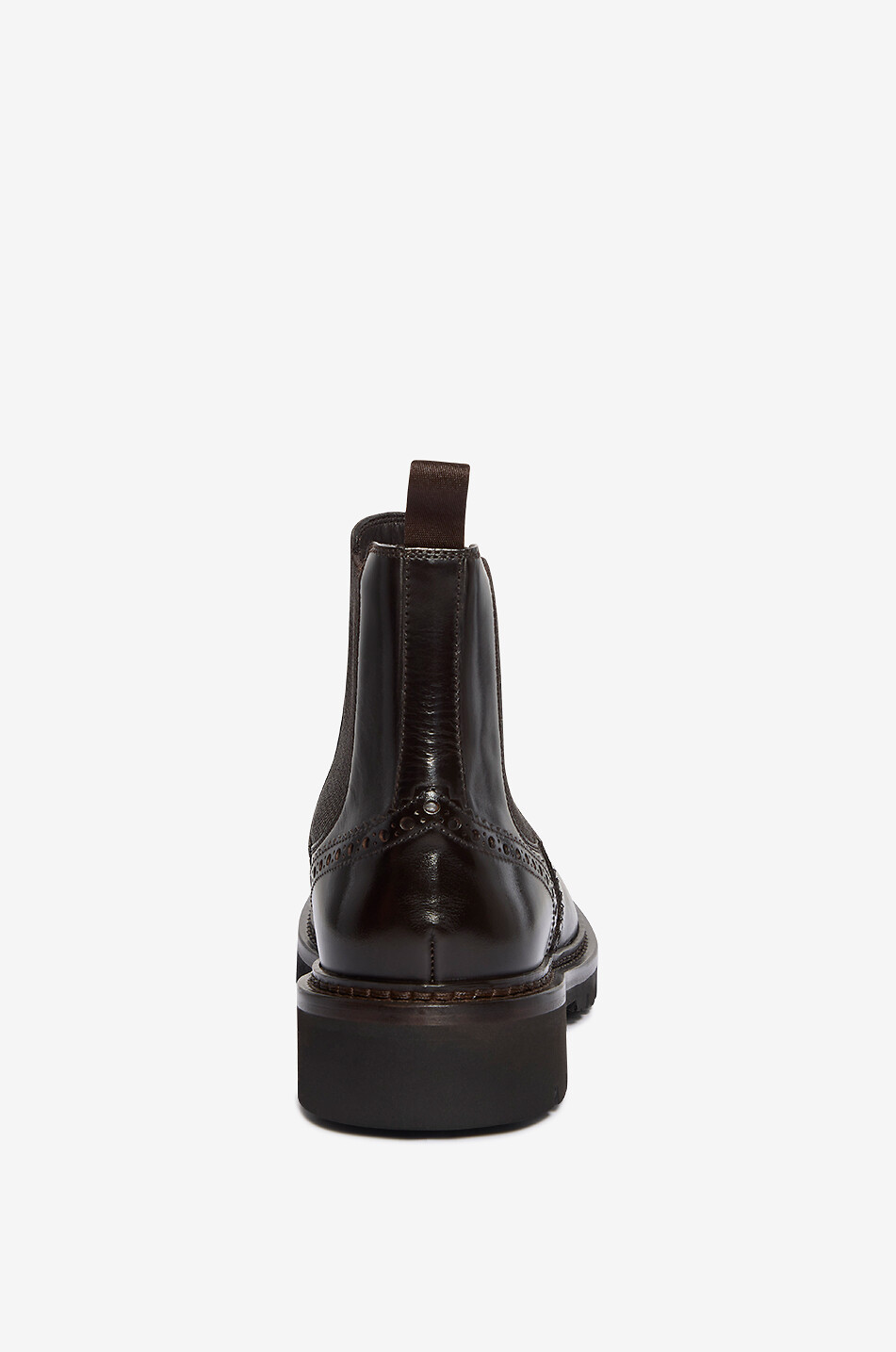 BARRETT Bottines chelsea en cuir lisse à détails richelieu Homme MARRON FONCÉ 4