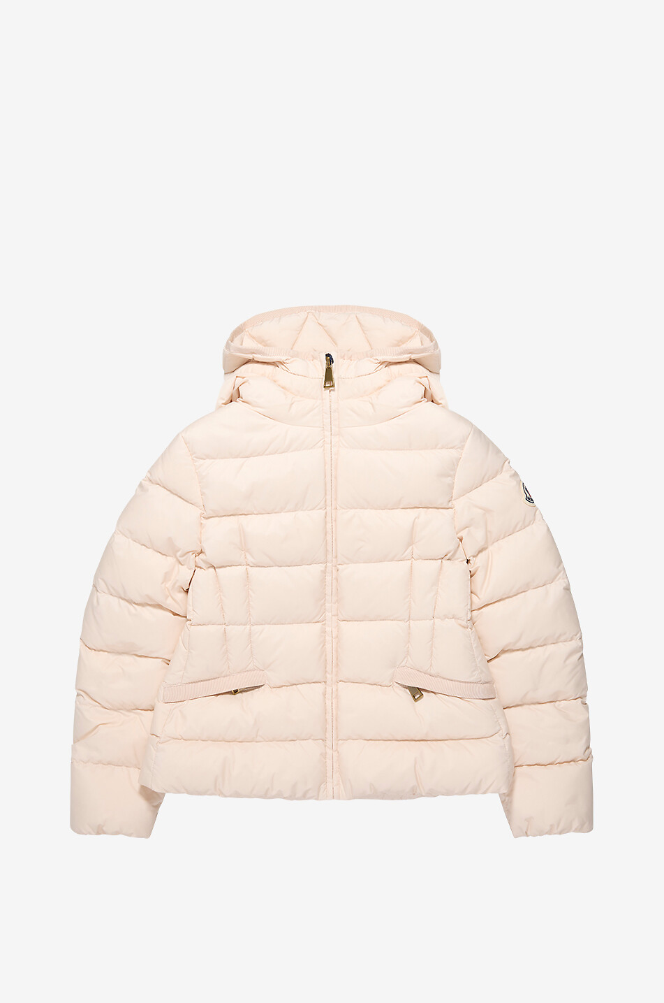 MONCLER Avoce girl's short hooded technical fabric puffer jacket Girl EGGSHELL 1