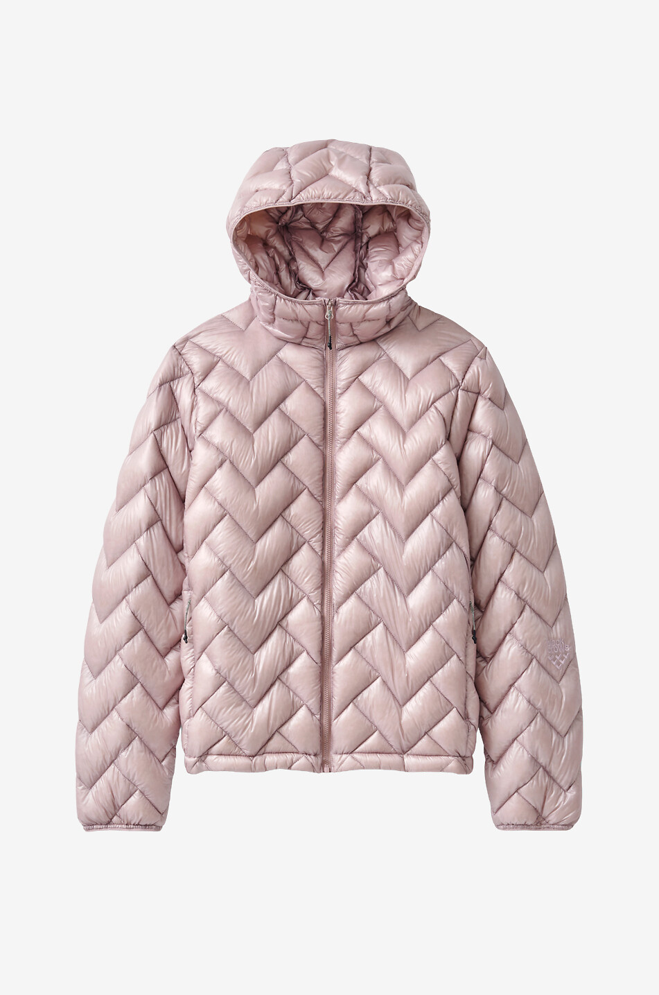 Kurze Steppjacke mit Kapuze im Chevronmuster Plumis Micro