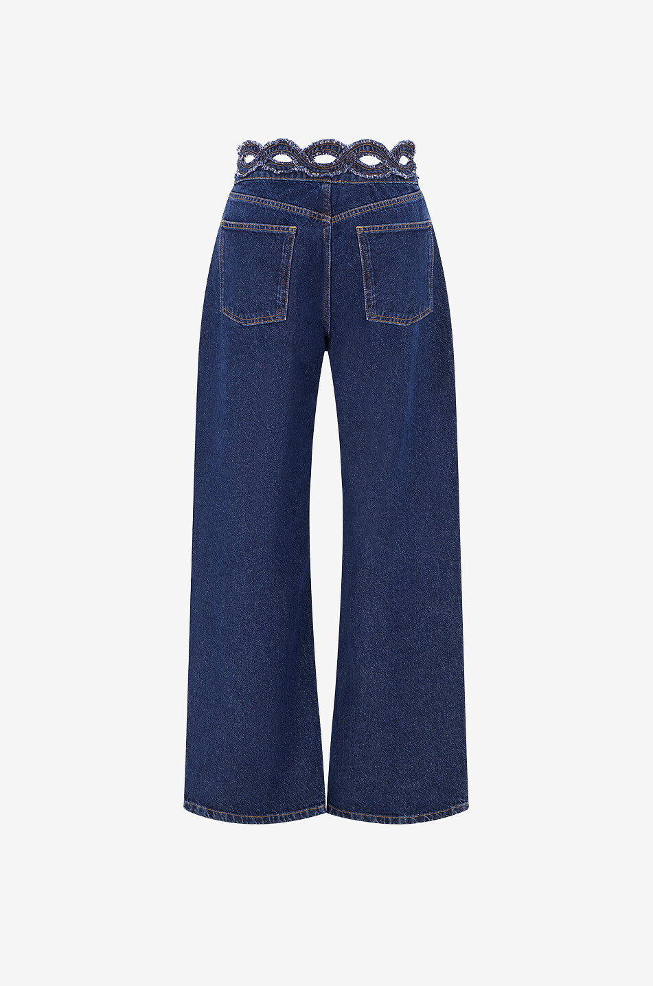 TRESSE PARIS Pinston straight-leg denim jeans with braided belt Women DARK BLUE 2