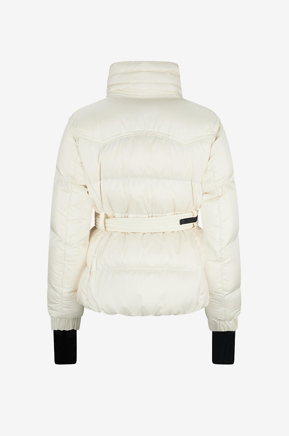 MONCLER GRENOBLE Kurze Steppjacke mit Kapuze und Gürtel Karshi Damen CREMEFARBEN 2
