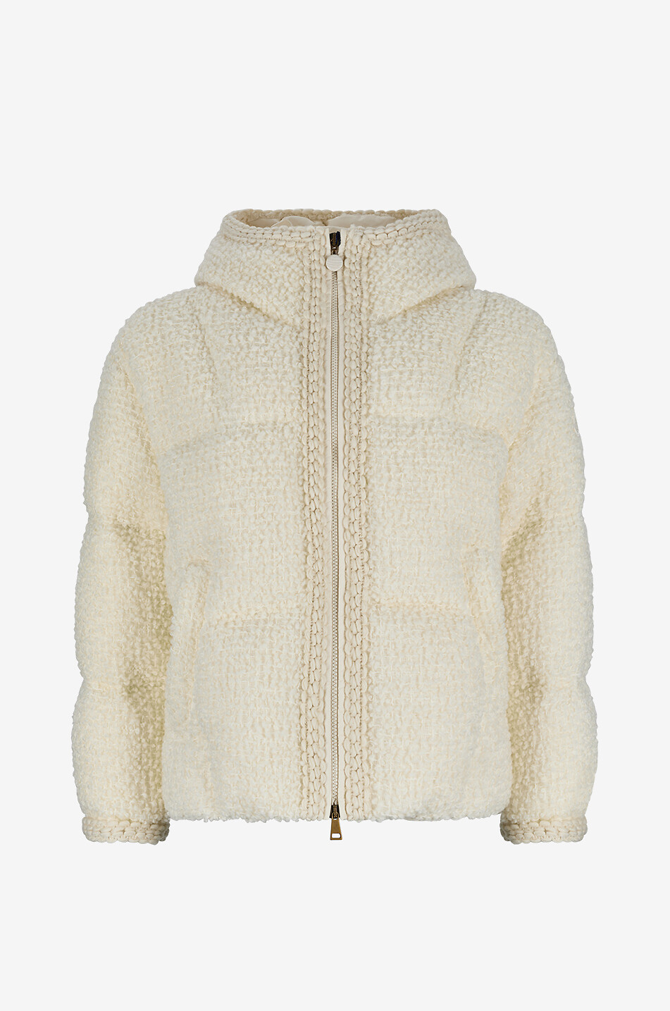 Kurze Daunenjacke mit Kapuze aus Mischschurwolle Cristallin