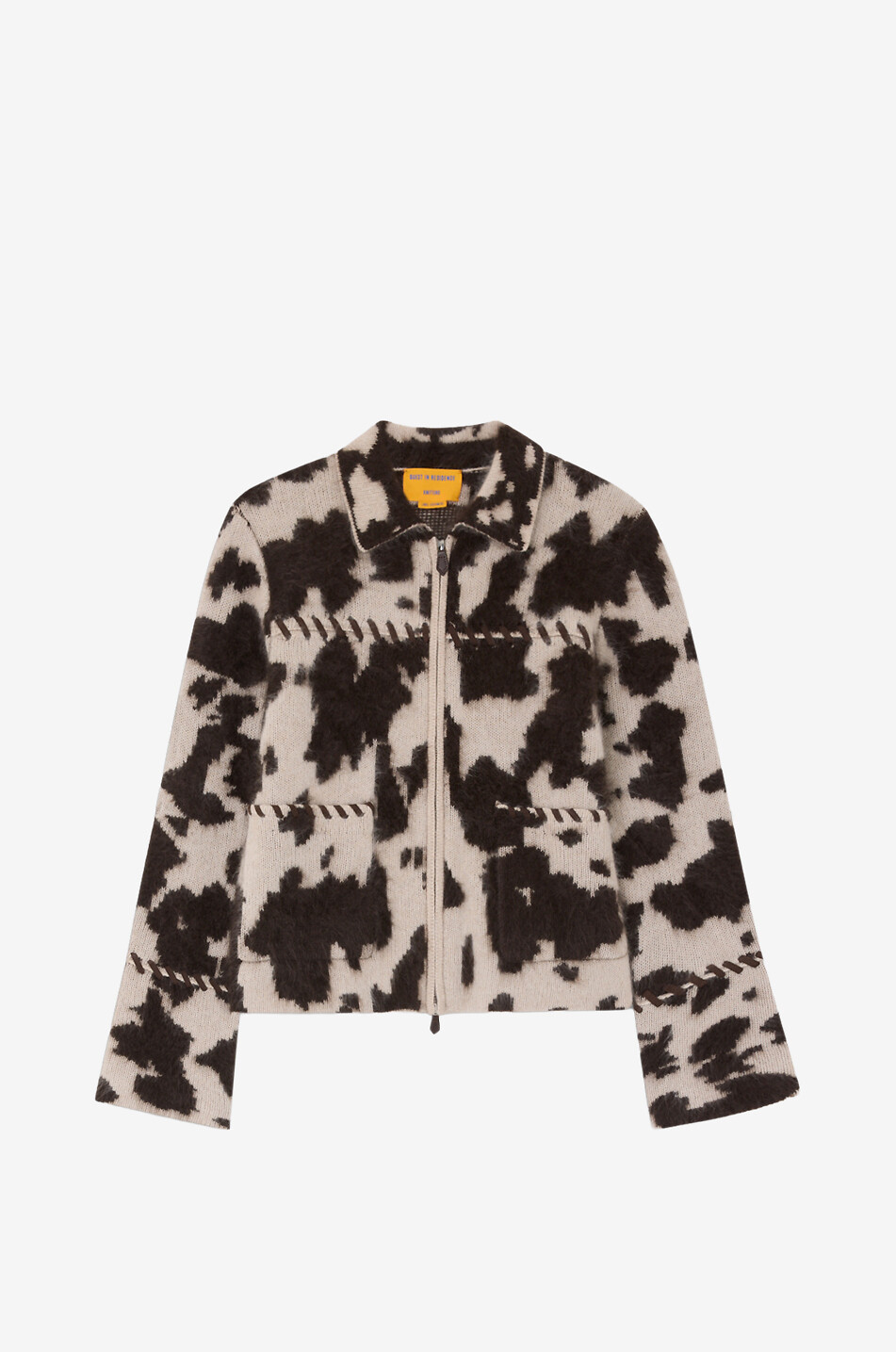GUEST IN RESIDENCE Grizzly Cowhide short cashmere animal-print lightweight jacket Women MULTI COLOURED 1