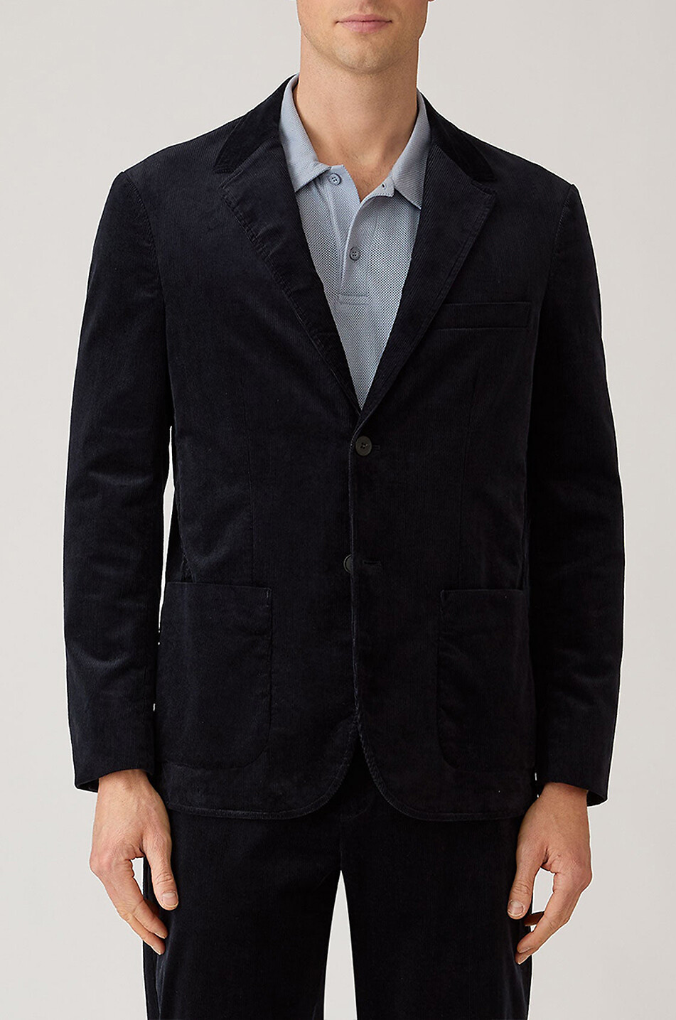 SUNSPEL Velvet fitted blazer in cotton corduroy Men DARK BLUE 5