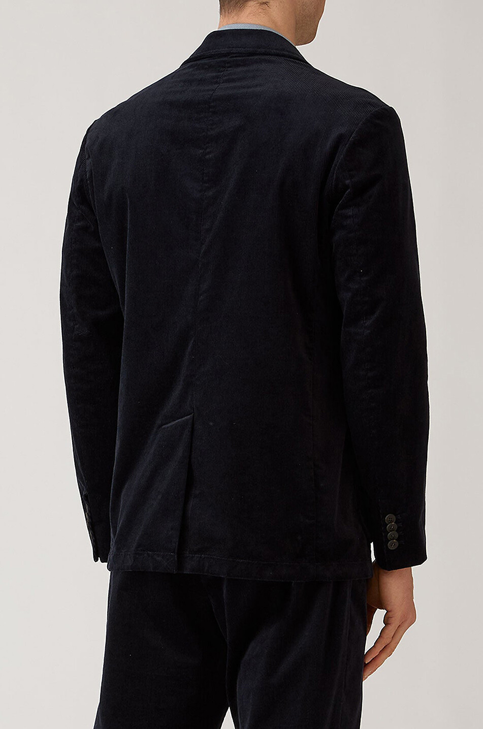 SUNSPEL Velvet fitted blazer in cotton corduroy Men DARK BLUE 3