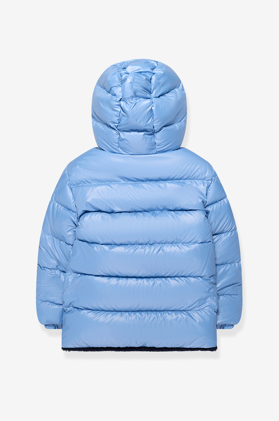 MONCLER Wendbare kurze Kapuzenparka aus Wollmischung für Jungen Varando Junge BLAU 4