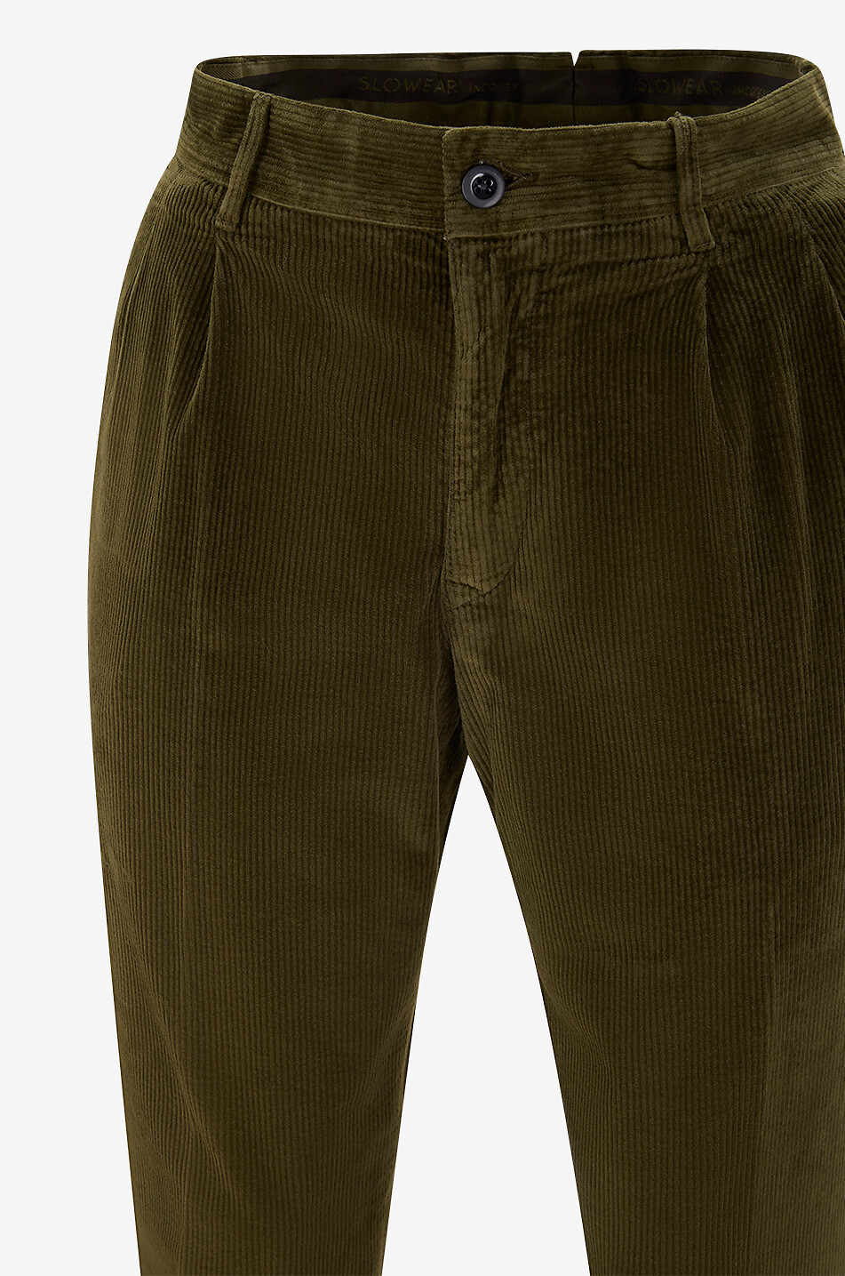 INCOTEX Straight-leg cotton corduroy trousers Men DARK GREEN 3