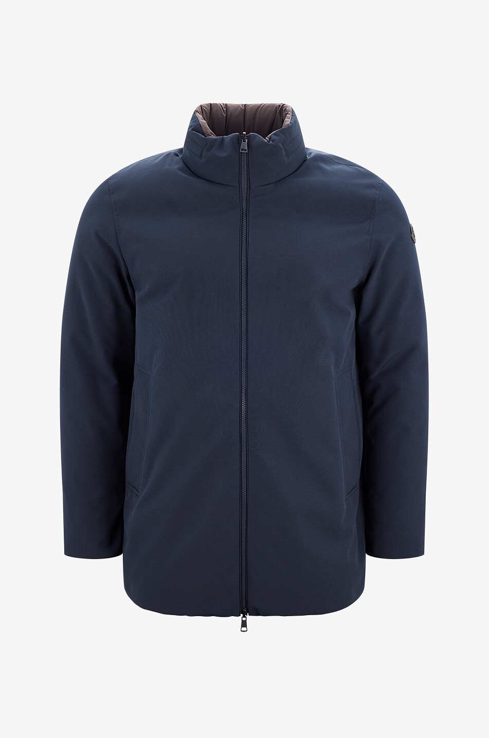 MONCLER Kurze wendbare Parka mit Stehkragen aus Segeltuch Didessa Herren DUNKELBLAU 1