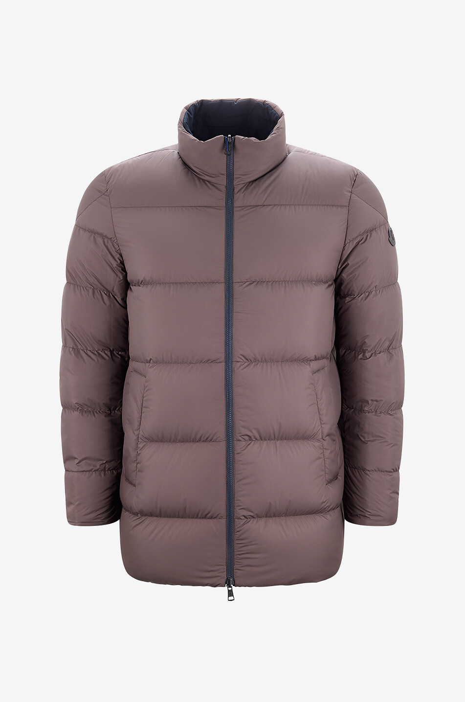 MONCLER Kurze wendbare Parka mit Stehkragen aus Segeltuch Didessa Herren DUNKELBLAU 3