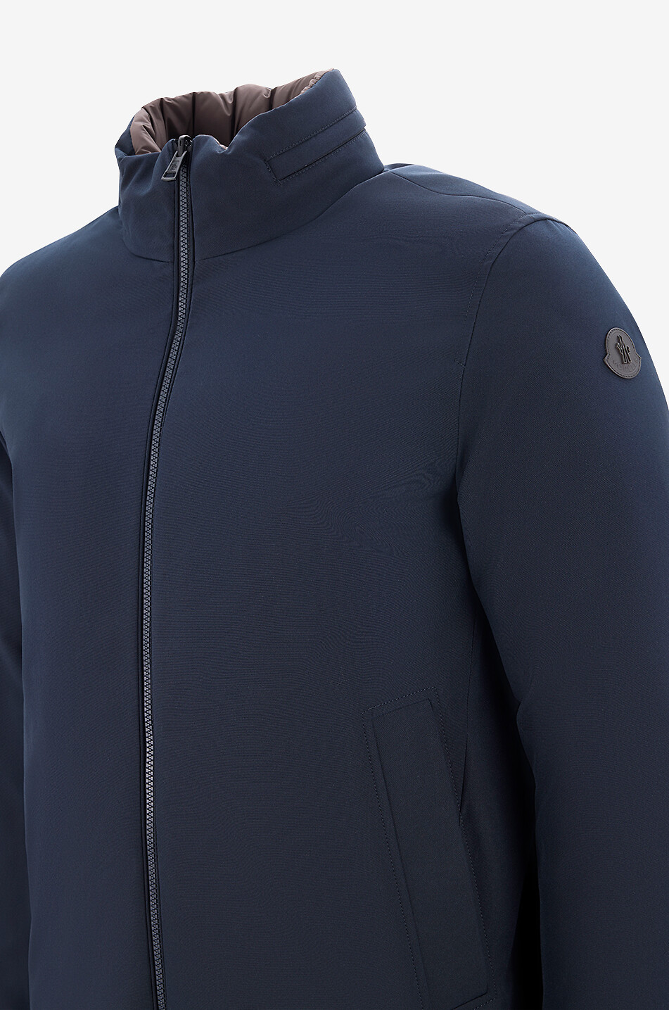 MONCLER Kurze wendbare Parka mit Stehkragen aus Segeltuch Didessa Herren DUNKELBLAU 5