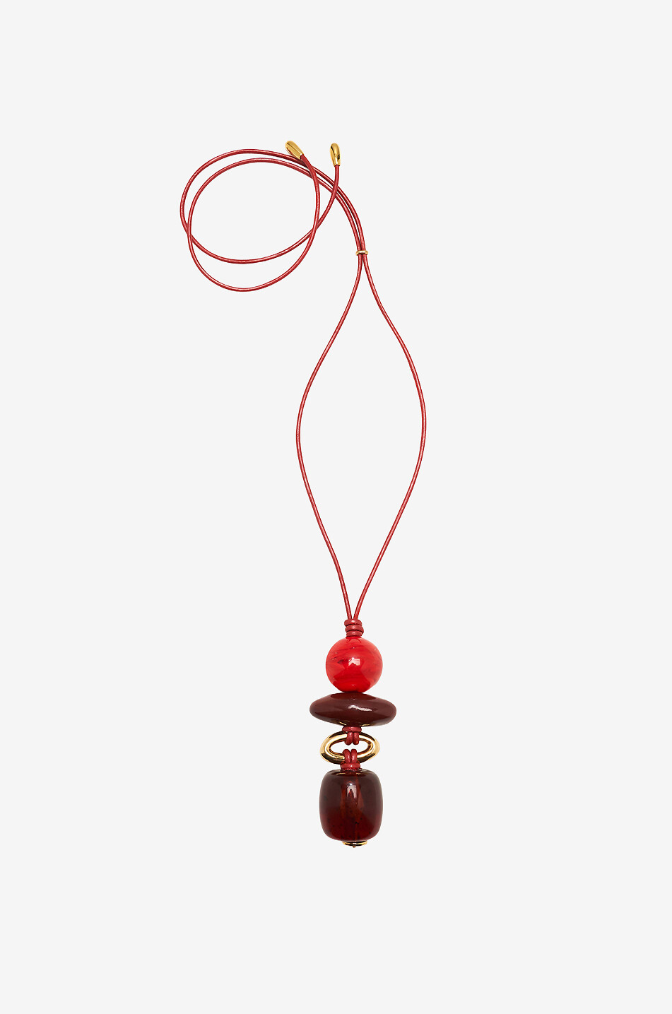 Collier en cuir bordeaux Museo Cord II - 52 cm