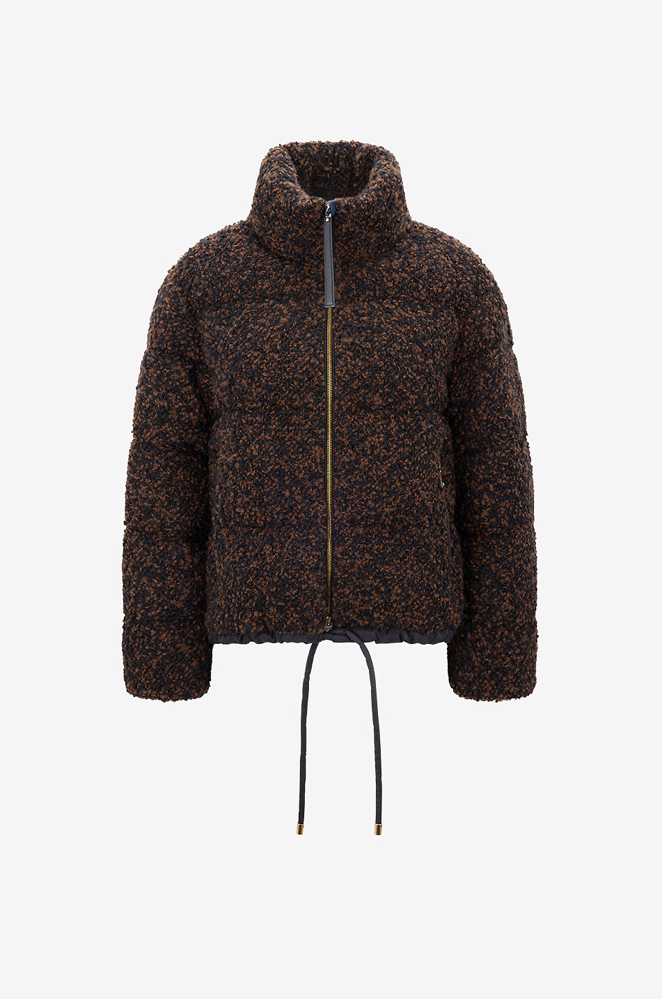 MONCLER Kurze Stehkragendaunenjacke aus Wollmischung Trascendance Damen SCHWARZ 1