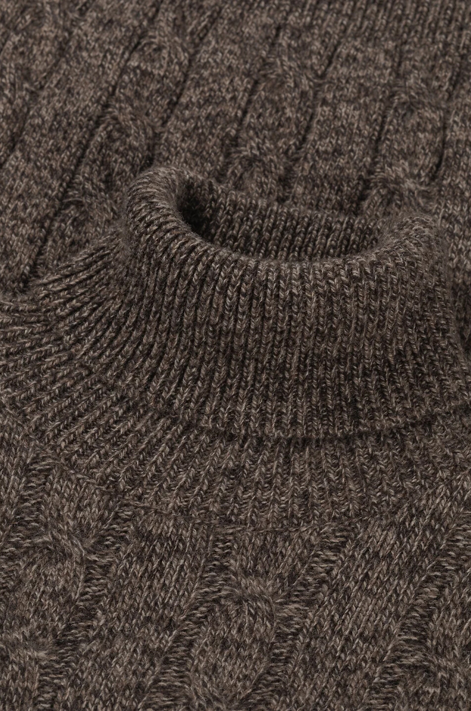 AURELIEN Merino wool blend cable-knit roll-neck jumper Men BROWN 5