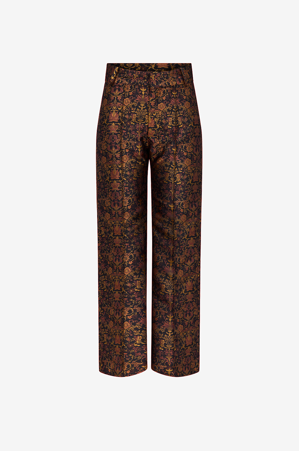 Yoshitomo Garden metallic floral jacquard straight-leg trousers