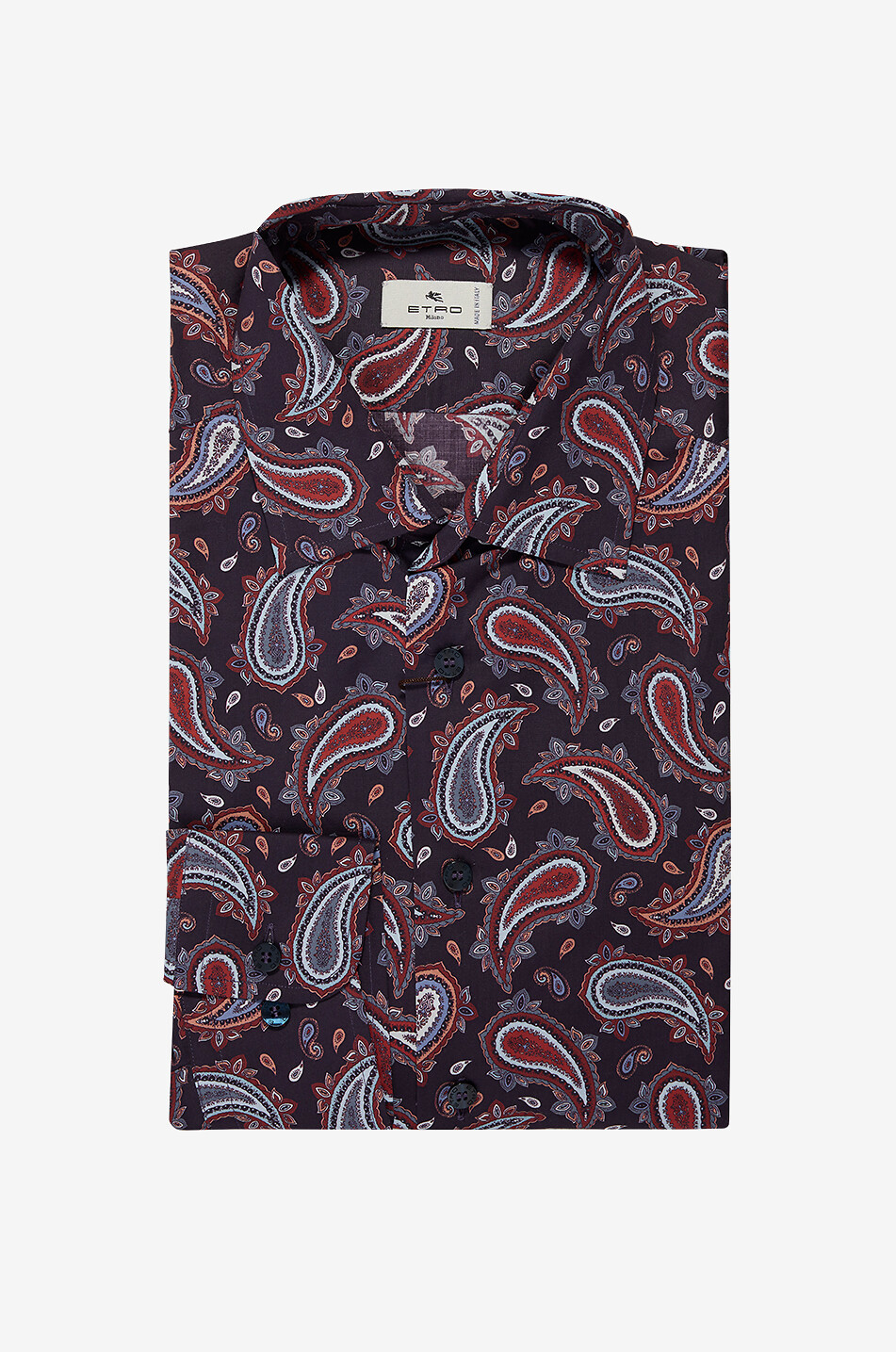 ETRO Stretch-Baumwollhemd mit Paisley-Print Roma Herren DUNKELBLAU 1