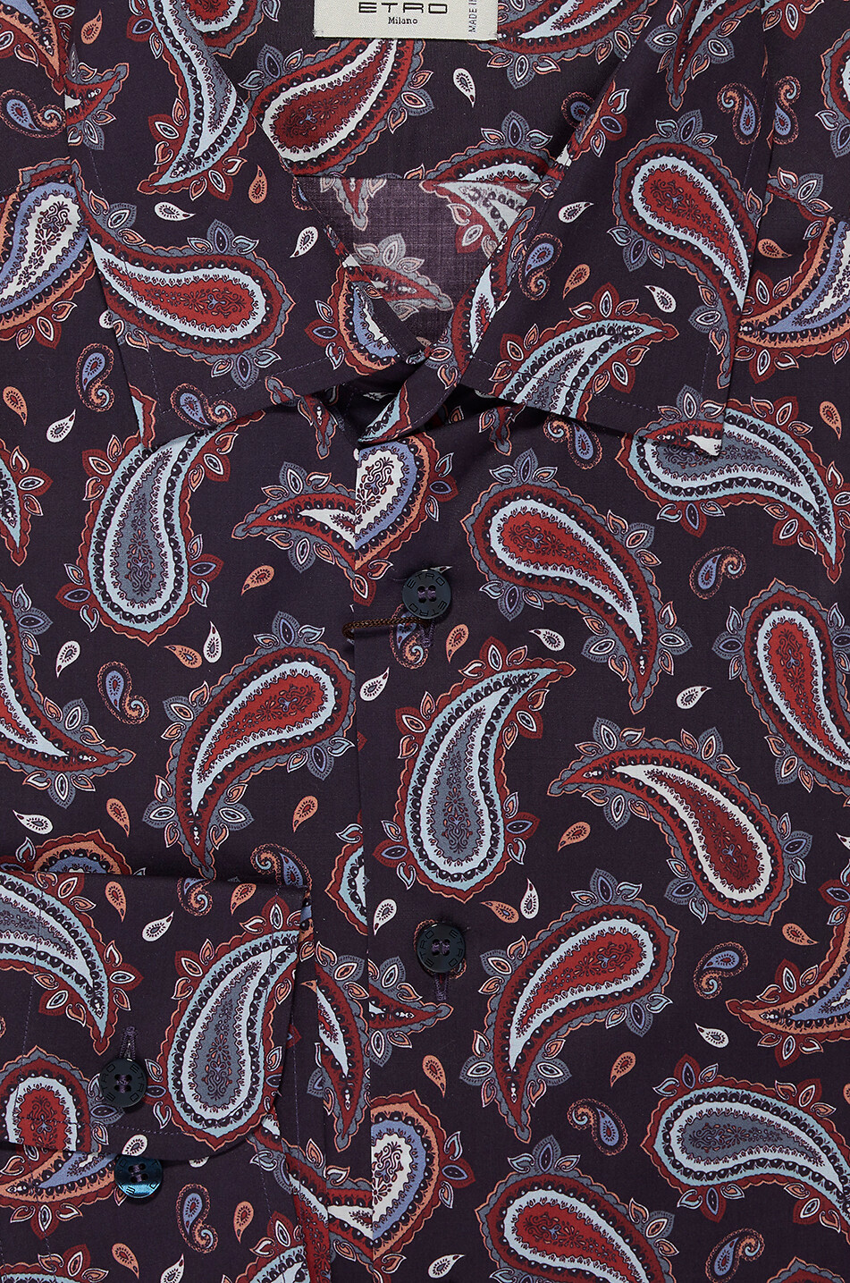 ETRO Stretch-Baumwollhemd mit Paisley-Print Roma Herren DUNKELBLAU 2
