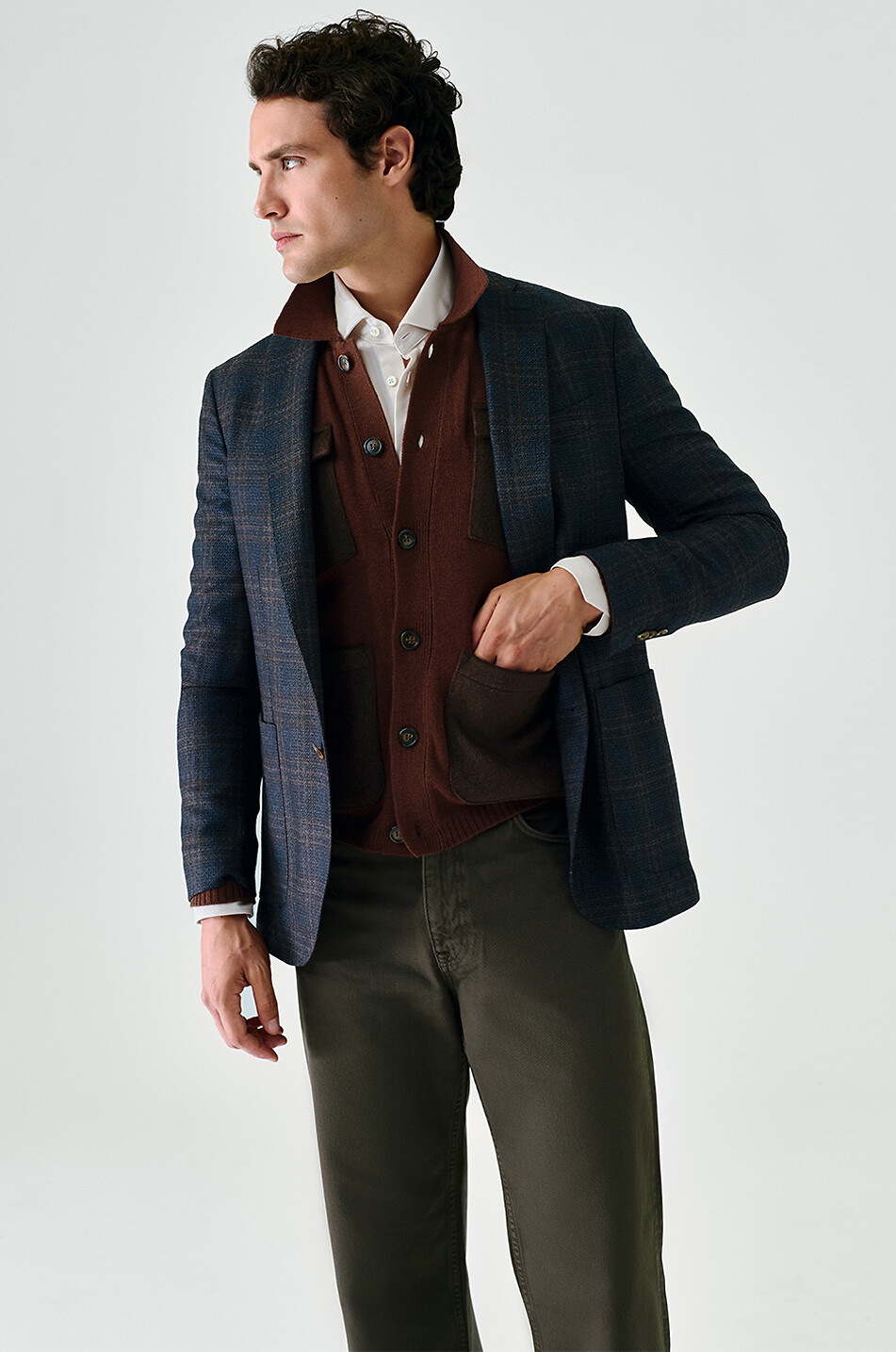 NN07 Jean droit décontracté en denim épais Otis Homme MARRON FONCÉ 6