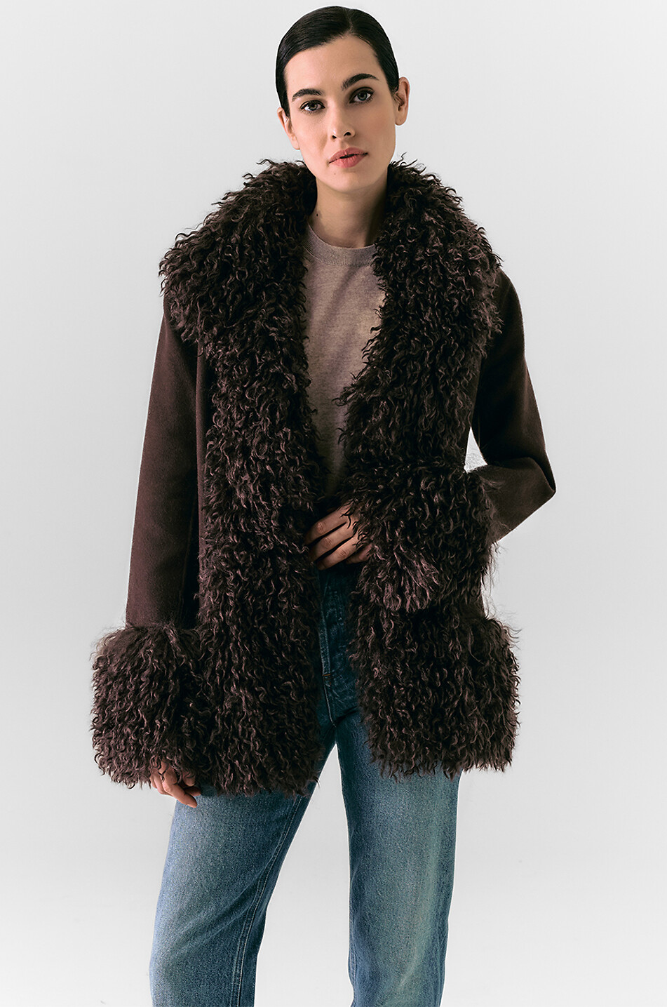 BONGÉNIE Pull fin à manches courtes en laine vierge Tasmania Femme BEIGE 3